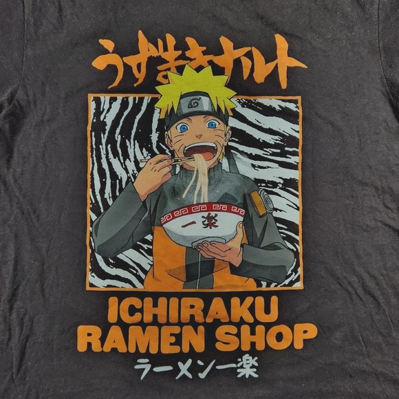 Naruto Shippuden Ichiraku Gray Men's XL Ramen Shop T-Shirt Anime 2007 - Picture 2 of 5